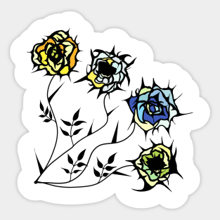 SPIKED ROSES Sticker